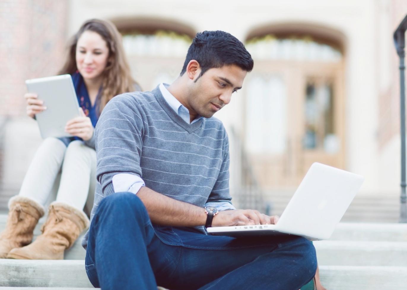 Writer working on a structured article at a desk